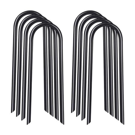 yotijay 8Pcs Trampoline Stakes Metal Unbreakable Sturdy Trampoline Black