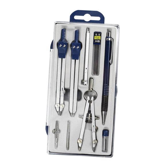 yotijay 9PCS Professional Drawing Compass Math Geometry Tool Circles Zinc Alloy Set