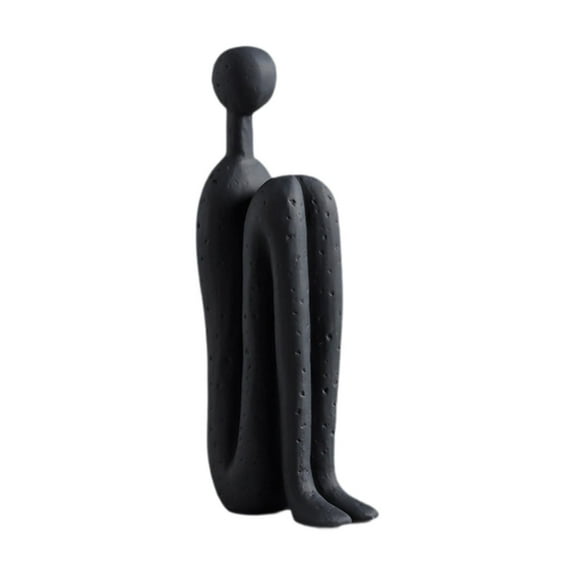 yotijay Abstract Figure Sculpture Ceramic for Cabinet Dining Table Table Centerpiece Black