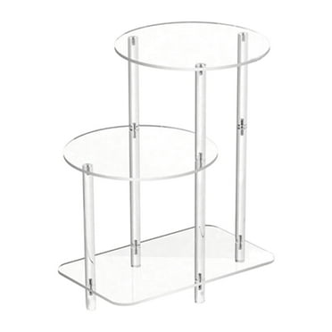 yotijay Acrylic Display Clear Acrylic Side Table for Living Room Kitchen Home Round