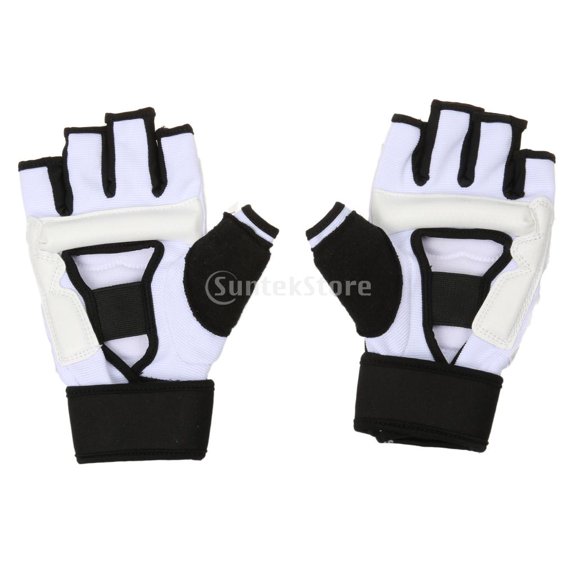 yotijay Adjustable Kids Adults Half Finger Boxing Muay Thai Sandbag Training Gym Gloves