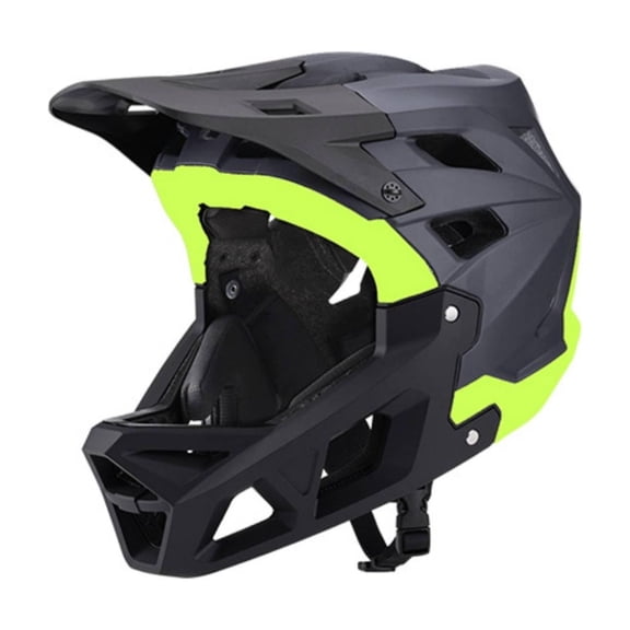 yotijay Adult Cycling Headgear Full Face Bike Helmet Mountain Helmet Downhill Helmet Multiple Vent Openings Secure Customizable Comfortable Fit Suitable for Men Women Rough Titanium Green L