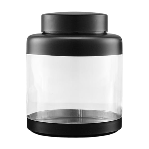 yotijay Airtight Storage Jar with Lid Sealed Clear Can for Sugar Dried Fruits Cookie Black