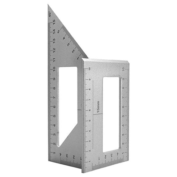 yotijay Aluminum Alloy Saddle Layout Square Gauge Miter Scriber T Ruler 3D Miter Scriber