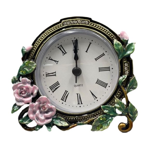 yotijay Analog Desktop Clock Beside Desk Clock Mini Desktop Clock Decoration Table Clock