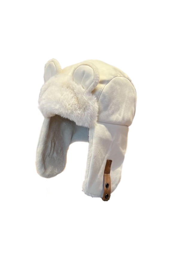 Animal Ears Trapper Hat Lightweight Cute Comfortable Warm Ear Protection Hat for Beige