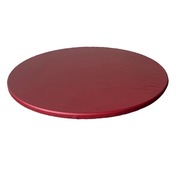 yotijay Anti-slip Polyester Fitted Table Cover Cloth Round Tablecover with Elastic Edged Red