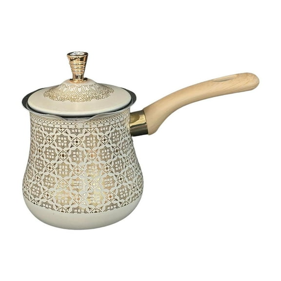yotijay Arabic Coffee Pot with Pouring Spout Heat Resistant Handle Multifunctional Maple 550ml