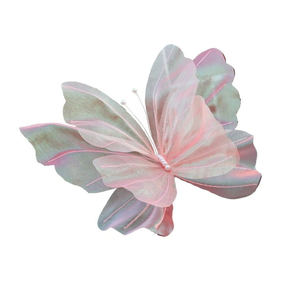 yotijay Artificial Butterfly Fake Butterfly Mesh Holiday Party Mariage Decor for Wedding Pink