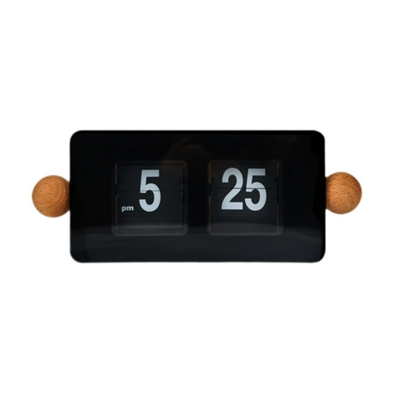 yotijay Auto Flip Clock Crafts Novelty Digital Display for Living Room Shelf Bedside Black