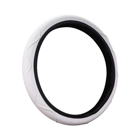 yotijay Auto Steering Wheel Cover Anti Skid Comfortable to Grip Stylish Suitable for All White