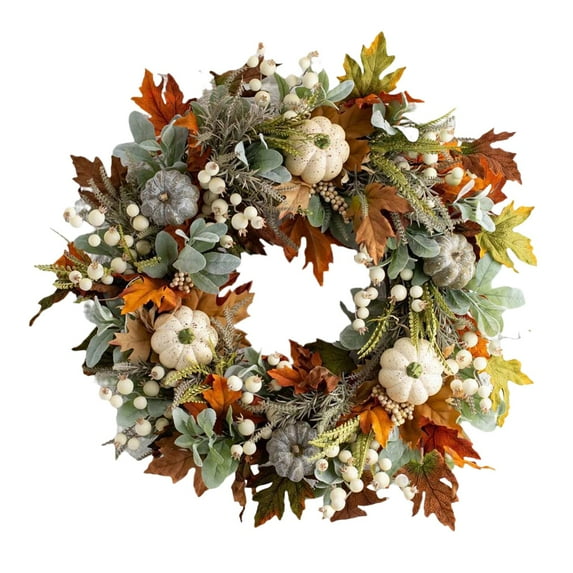 yotijay Autumn Wreath with Artificial Leaves Decoration for Indoor And Outdoor 35cmx35cm