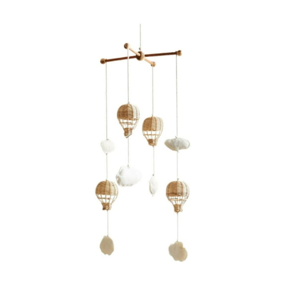 yotijay Baby Mobile for Crib,Rattan Hot Air Balloon Pendant , Ornament Decoration for Babies, Home Children's Room ,Girls Boys