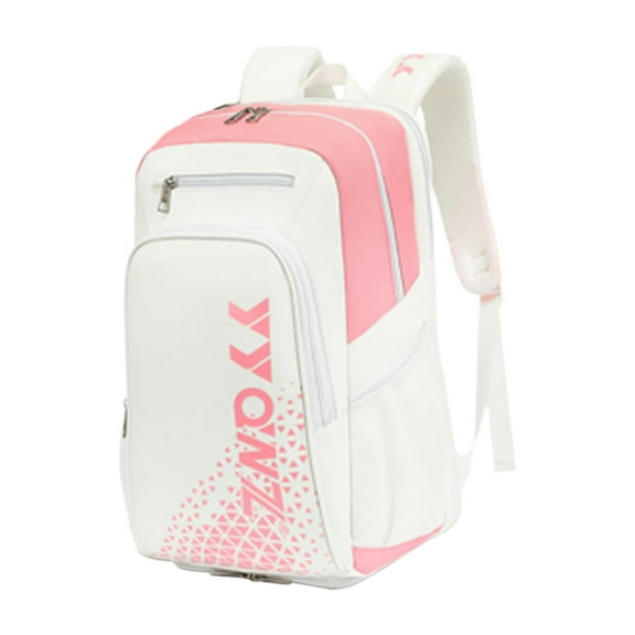 yotijay Badminton Backpack Badminton Bag Large Capacity Racket Bag for Sports White Pink