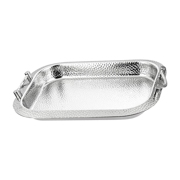 yotijay Baking Tray Seafood Plate with Handles Comfortable to Grip Serving Platter Without grid