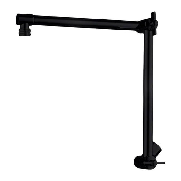 yotijay Bath Shower Extension Arm 18'' Easy Assemble Adjustable Height Head Extender Matte Black