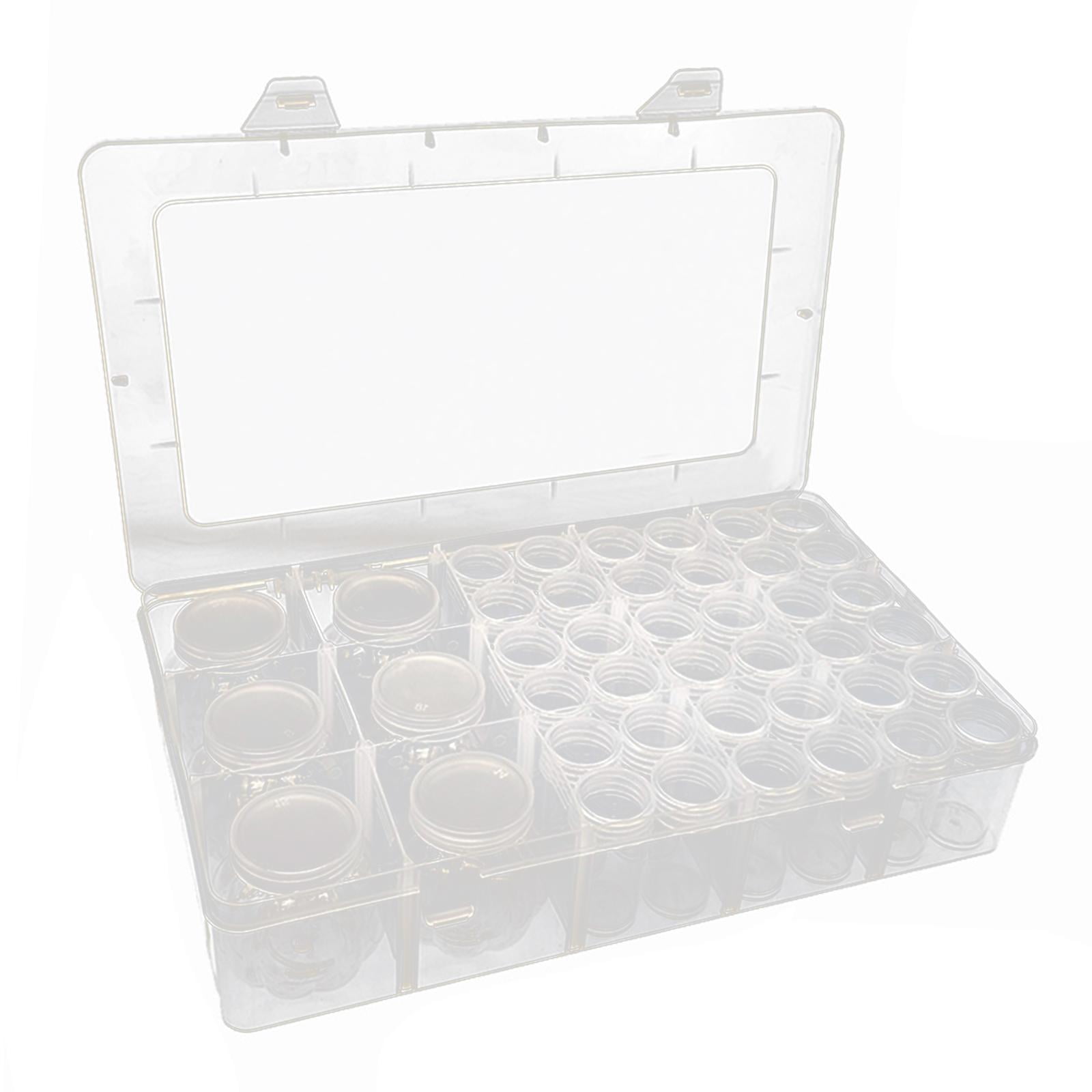yotijay Bead Organizer Clear Empty Rectangle Dustproof Bead Storage Containers with Lids 6 Pumpkin 36 Round
