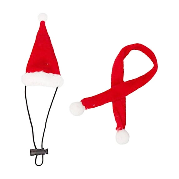 yotijay Bearded Dragon Santa Hat and Scarf Christmas Costume for s Reptile, Ferret 2Pcs