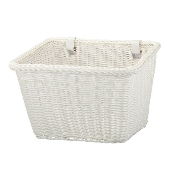 yotijay Bike Basket Front Handlebar Basket Cycling Basket with Adjustable Straps White
