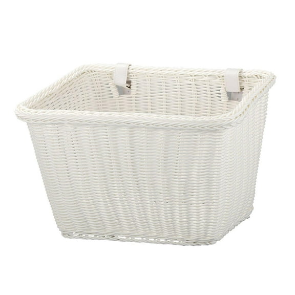 yotijay Bike Basket Front Handlebar Basket Cycling Basket with Adjustable Straps White