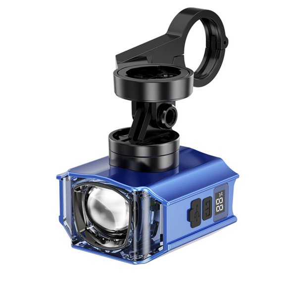 yotijay Bike Headlight with Digital Display Handlebar-Mounted Cycle Front Light Blue Plastic
