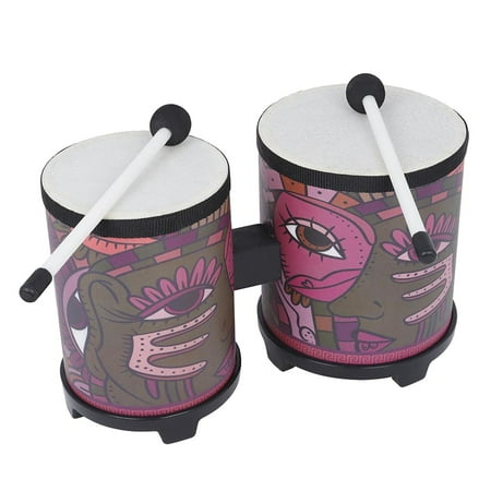 yotijay Bongos 4 Inch & 5 Inch Small Beginners Bongo Drums - Indian Printed Bongos