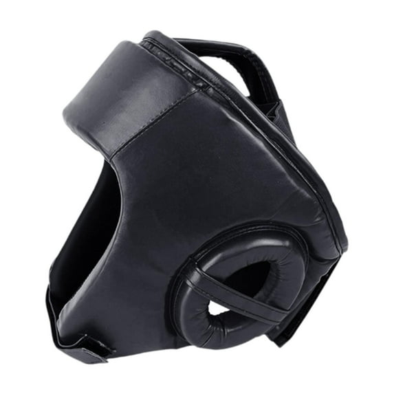 yotijay Boxing Headgear Forehead and Ear Protection PU Leather Professional Head Gear Black