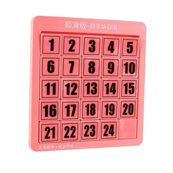 yotijay Brain Teaser Sliding Puzzle Numbers Puzzle Number Learning Math Educational Toys pink 24 cubes