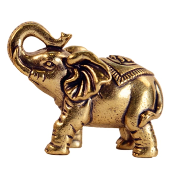 yotijay Brass Elephant Statue 1 Piece Crafts Decorative Accent Small Sculpture Elephants Lucky