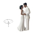 thumbnail image 1 of yotijay Bride Groom Figurine Couple Sculpture Wedding Cake Topper for Bridal Showers White Suit, 1 of 9