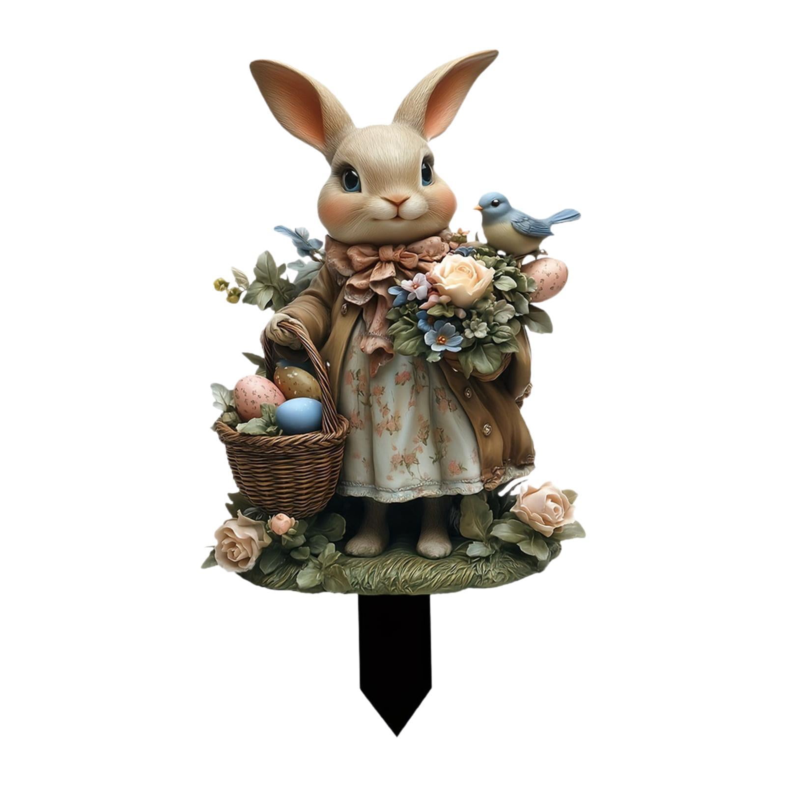 yotijay Bunny Garden Stake Cute 2D Flat Yard Stake for Decoration ...