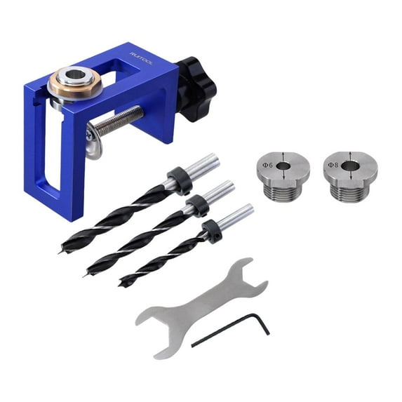 yotijay Cabinet Door Drilling Guide Locator Cabinet Installation Pocket Hole Jig Kit With 3 Bit