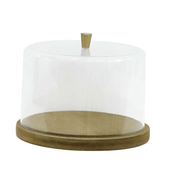 yotijay Cake Stand Kitchen Server Tray Bread Snack with Dustproof Lid Multiuse Dish Cake Coffee S