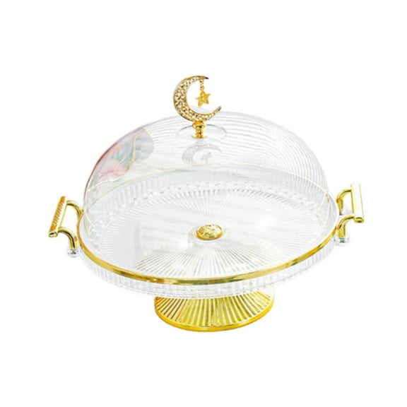 yotijay Cake Stand Tabletop Display Stand Pastry Display Serving Platter with Lid Desert Clear M