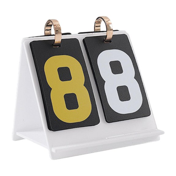 yotijay Card Board Game Scoreboard Flip Number Score Keeper Desktop Compact Acrylic Manual Large Numbers Scoring Marker Score Counter White
