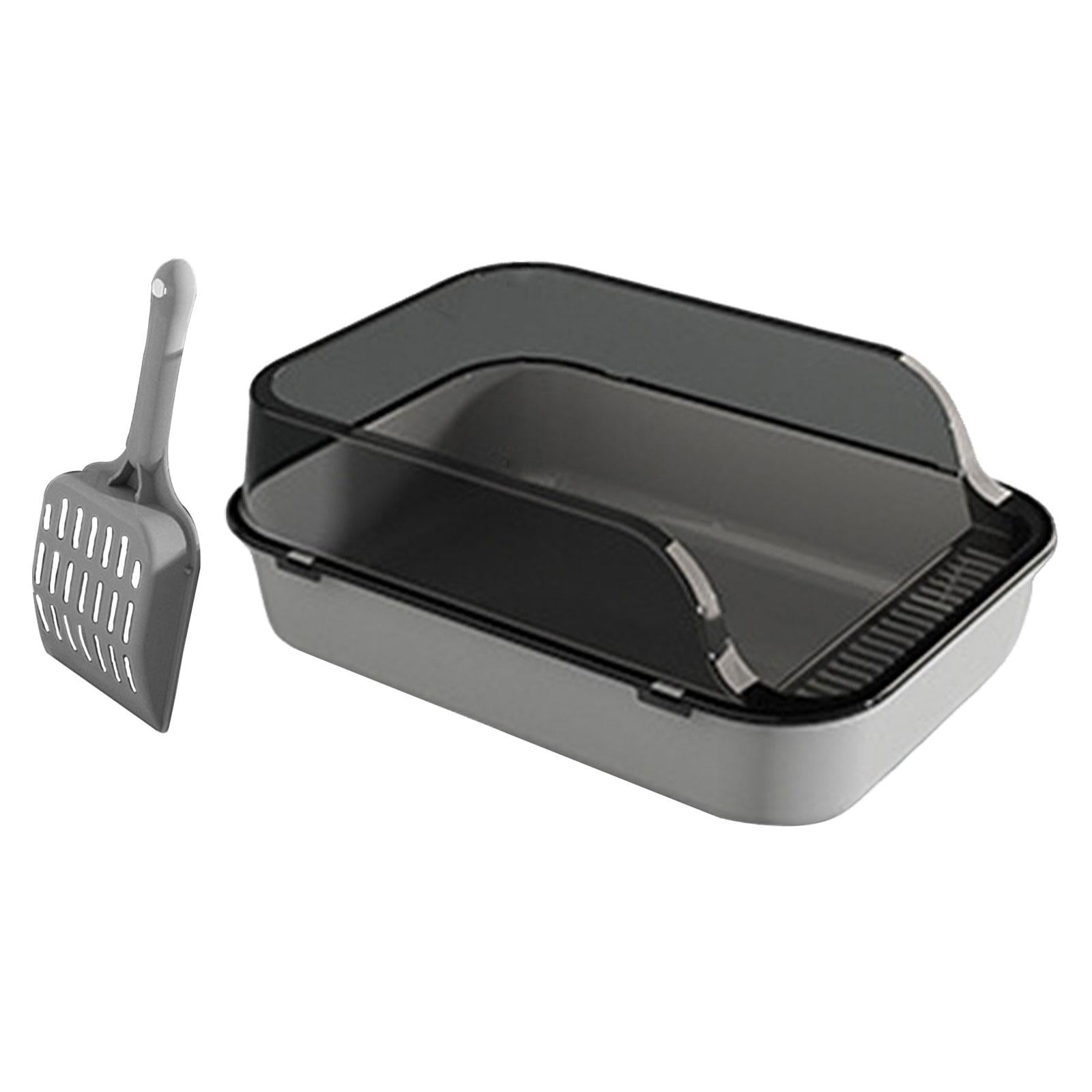 yotijay Cat Litter Box Toilet Travel Large Cat Litter Container Kitten Litter Pan Kitten Gray