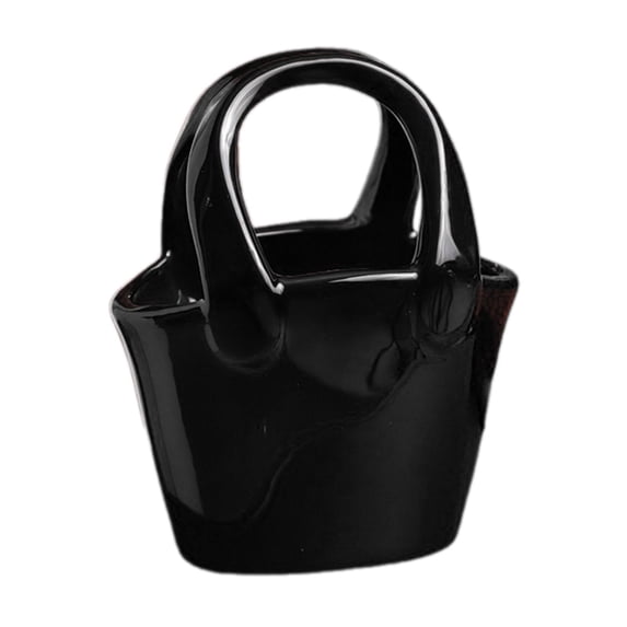 yotijay Ceramic Flower Vase Decorative Handbag Vase for Kitchen Garden Dinning Table Black