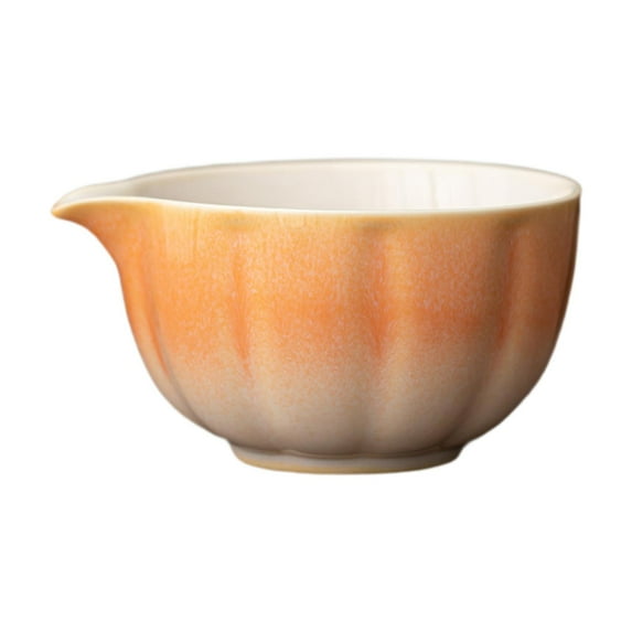 yotijay Ceramic Matcha Bowl 500ml Handmade Green Tea Cup for Family Friends Ceremony orange