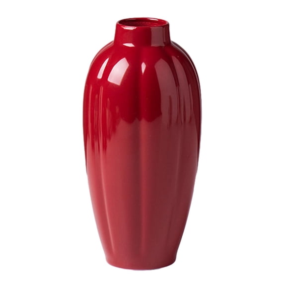 yotijay Ceramic Red Vase Rustic Decorative Vases Flower Vases Small Red Vase for Kitchen