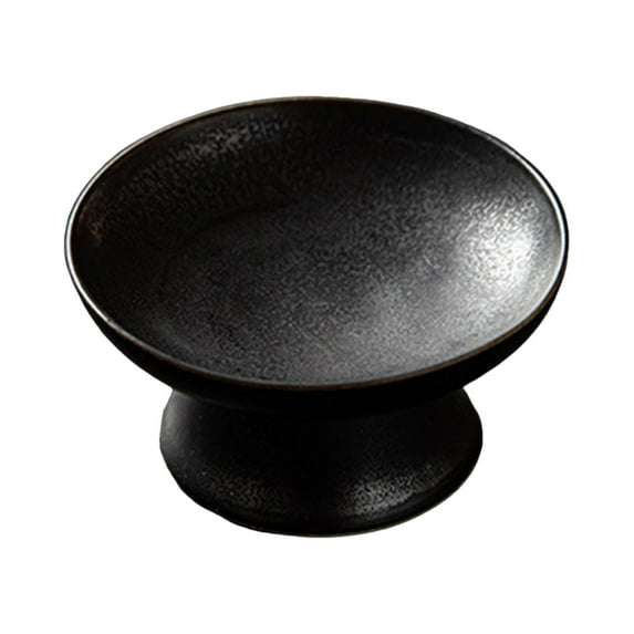 yotijay Ceramic Tray Round Decoration Farmhouse Serving Platter Snack Tray Fruit Display Black