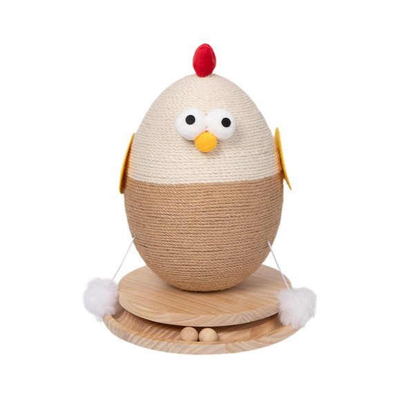 yotijay Chick Shape Sisal Cat Scratcher Pet Supplies for Indoor Cats Interactive Toy