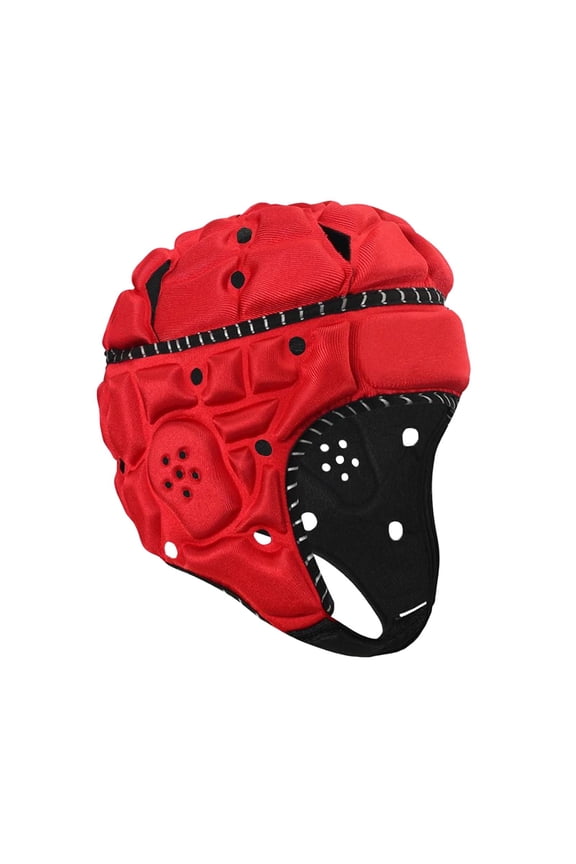 Children's Rugby Helmet, Scrum Helmet with Soft Padding, Head Protection for red