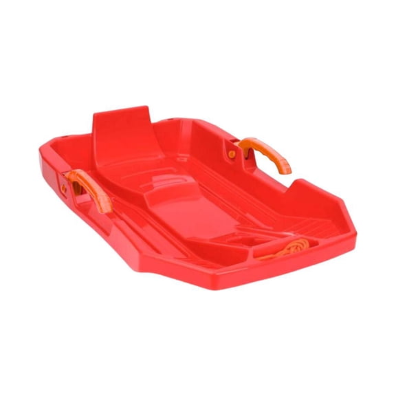 yotijay Children's Downhill Slide, Snow Sled with Brake, Grass Sled, Sled with 2 M Rope Red