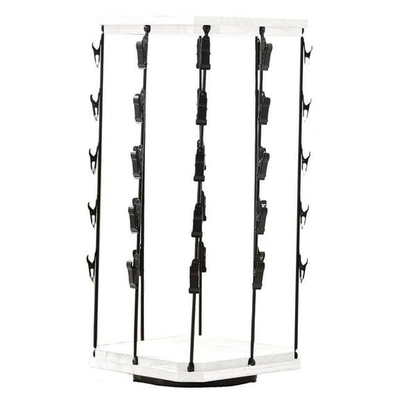 yotijay Chip Rack Display Stand Potato Chip Rack Black Metal 360 degree Rotating Crisps Candy white