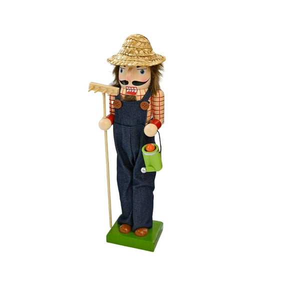yotijay Christmas Decoration Wooden Nutcracker Collectible Nutcracker Figurine Christmas Farmer