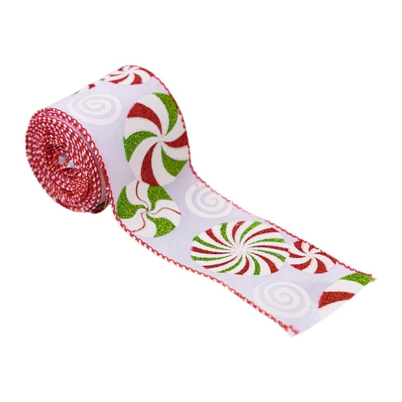 yotijay Christmas Ribbon Decoration Christmas Peppermint Ribbon Multipurpose Fashionable C