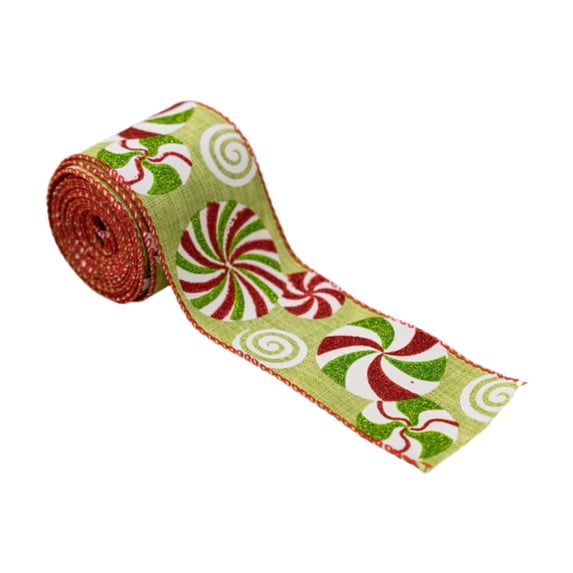 yotijay Christmas Ribbon Decoration Christmas Peppermint Ribbon Multipurpose Fashionable D