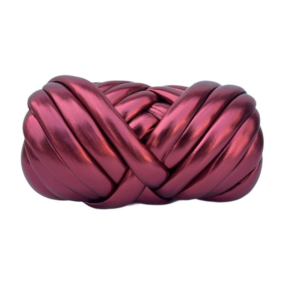 yotijay Chunky Yarn Arm Knitting Yarn Jumbo Tubular Yarn for Blanket Rug Making Hats Brick Red