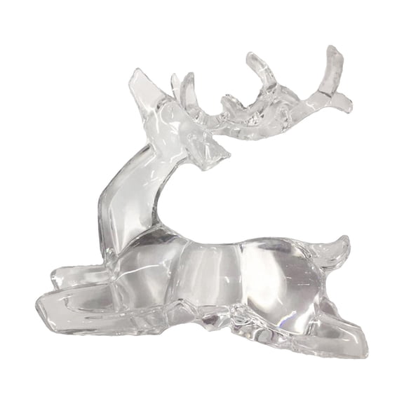 yotijay Clear Acrylic Deer Statue, Desk Decor, Photo Prop, Sculpture, Deer Figurines for B