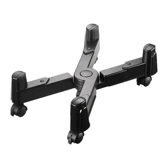 yotijay Computer Host Rack CPU Stand Space Saving Adjustable Width with Caster Mainframe Black
